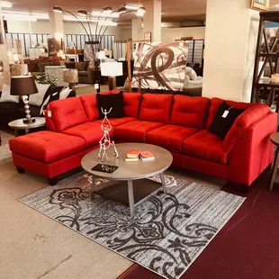 Gorgeous red sectional in stock in our store