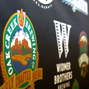 a variety of beer logos