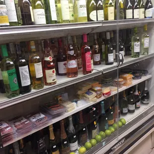 a variety of wine bottles on display