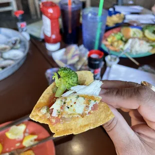 My own creation, flounder, broccoli on a chip
