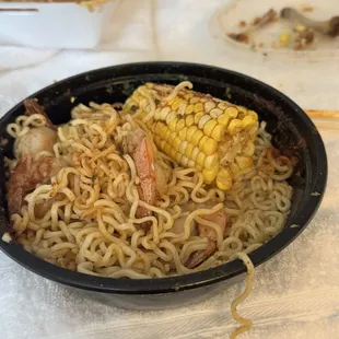 The supposed shrimp ramen bowl