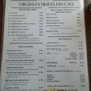 menu