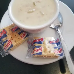 Homemade clam Chowder is delicious