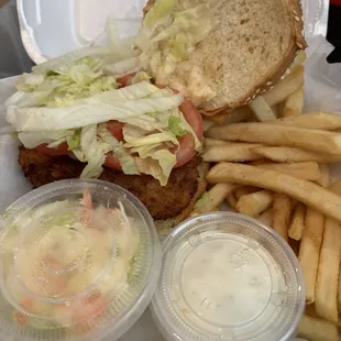 Fish sandwich coleslaw fries 7/24 fresh crispy