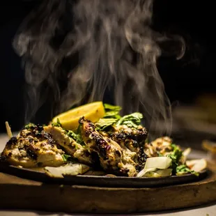 a plate of food on a table