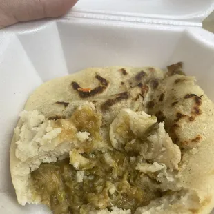 Pupusa with "cheese"
