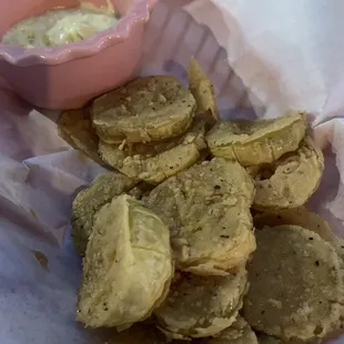 Fried pickles. Pretty tasty.