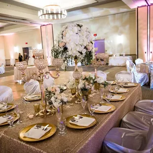 tables set for a wedding reception