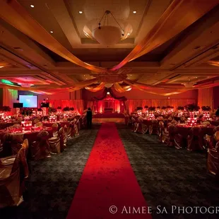banquet hall with red carpet