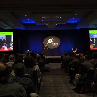 audience watching presentation