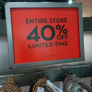 Off everything including clearance in the Guess store!!