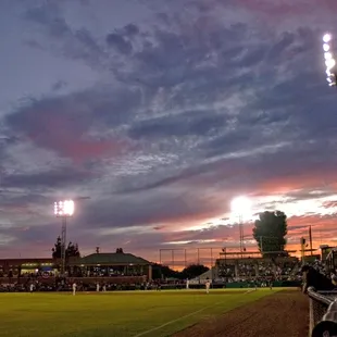 The best place to watch a sunset in all of Visalia is Rawhide Ballpark!