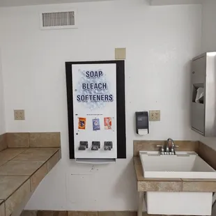 In the laundry room.