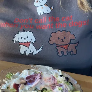 Don&apos;t call the cat when you want the dog!  Salad is good.