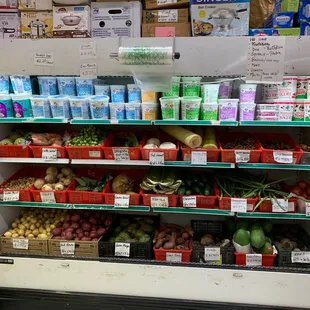 a display of fresh produce