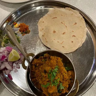 Zunka and jowar bhakari