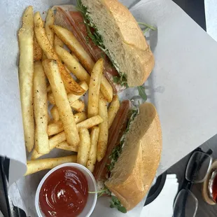 Italian sandwich with fries