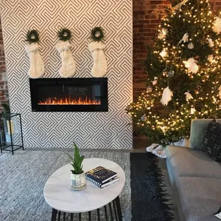 Beautiful space! Love the holiday decoration