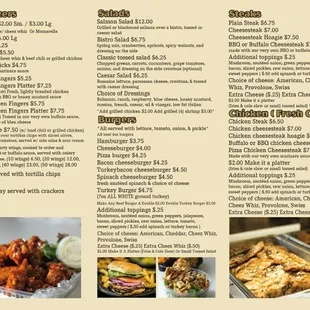 Our menu (continued)