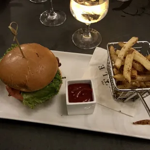 Burger and fries