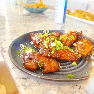 chicken wings and fried chicken, food