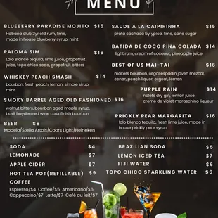 drink menu