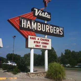 Vista sign visible from the road.