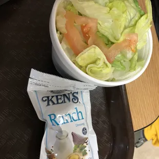 Salad with ranch sauce