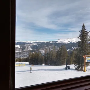 Looking out from the front window seats