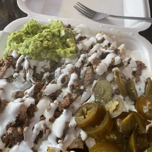 Steak Nachos with everything