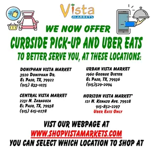 We Now Offer Curbside Pick-Up &amp; Uber Eats!