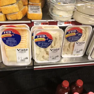a variety of cheeses