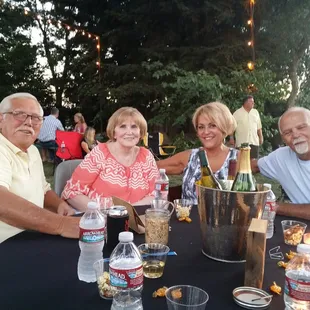 Enjoying a great evening with good friends.