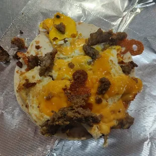 Sausage egg and cheese breakfast taco!