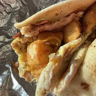 My bacon egg and potato Breakfast Taco!