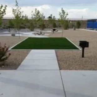 a dog park with artificial turf
