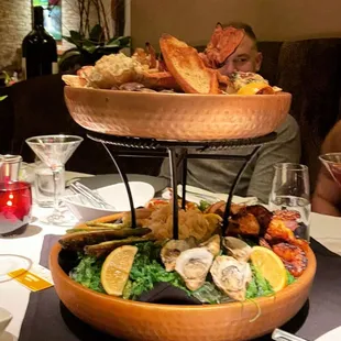 The Seafood Tower!  Perfect for a group of 4.