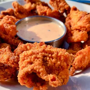 Chicken oysters are spectacular...Order 2 plates.