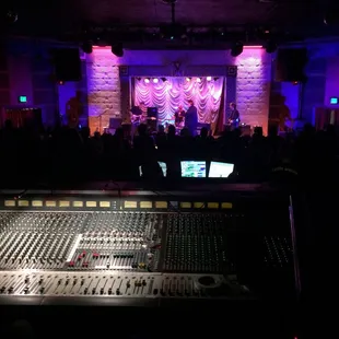 Sound board and stage.