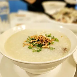 a bowl of food on a table