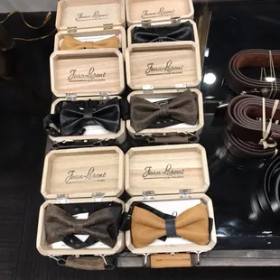 Jean Lorent leather bow ties