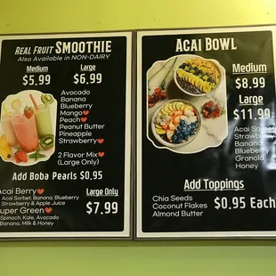 Menu as of 11/2022!