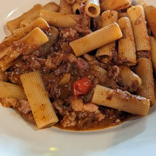 Rigatoni with Amatricanna sauce. Very nice.