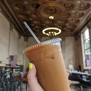 Iced vanilla oat latte