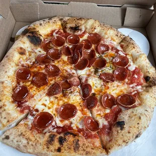 a pepperoni pizza