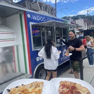 pizza, outside
