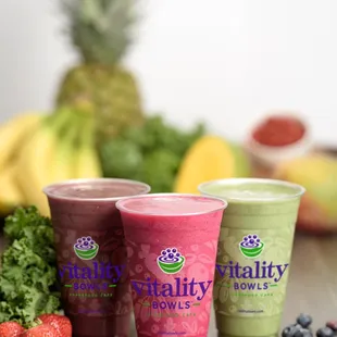 a variety of smoothies