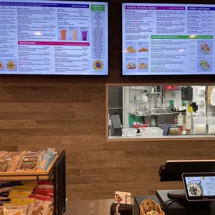 Ordering counter and menu boards.