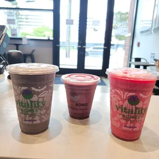 Dragon, Kids and Protein pack smoothies