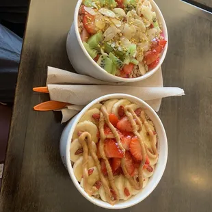 Dragon bowl and Vitality Bowl (w peanut butter)